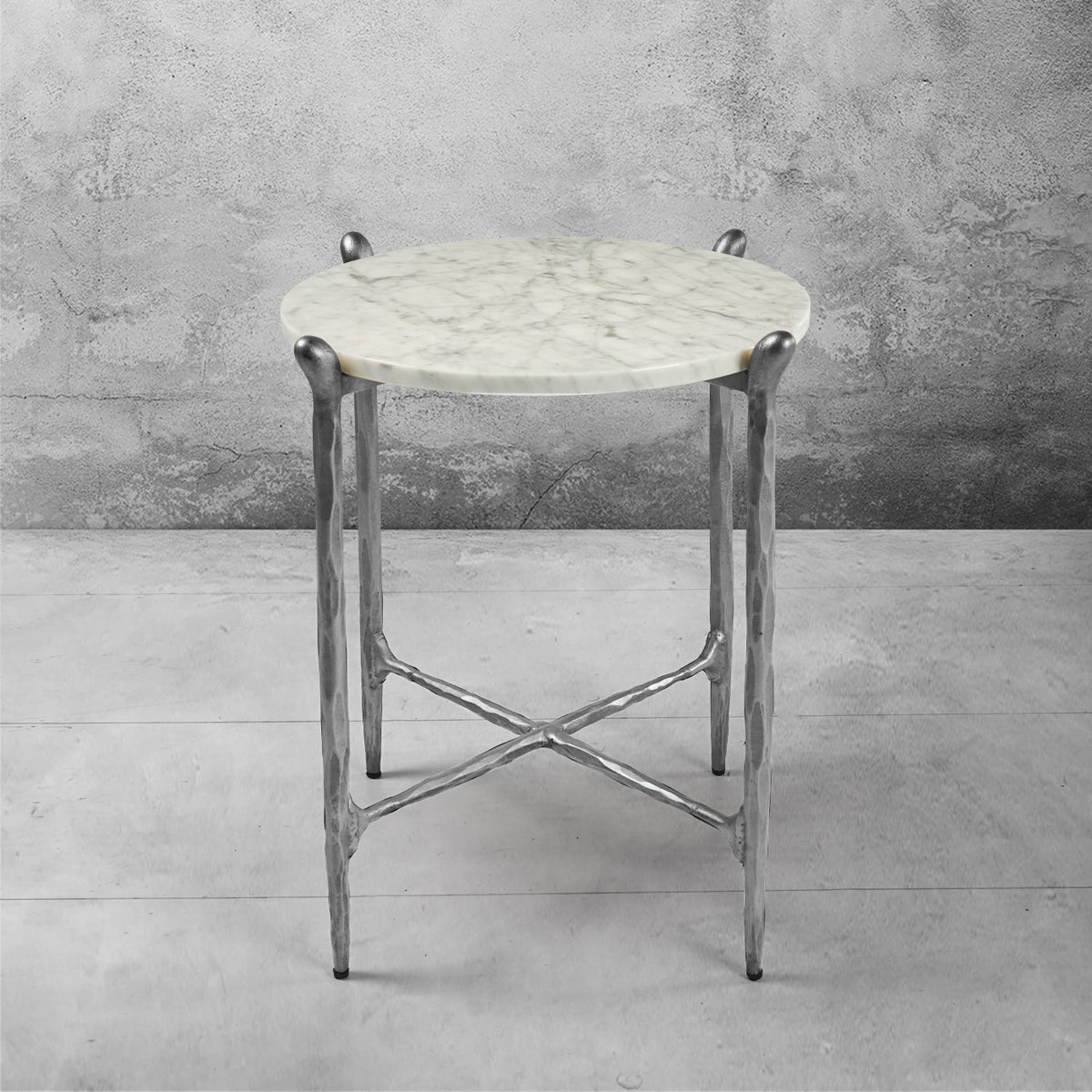 Thaddeus Round  Horn Marble Coffee Table & Side Table