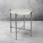 Thaddeus Round  Horn Marble Coffee Table & Side Table