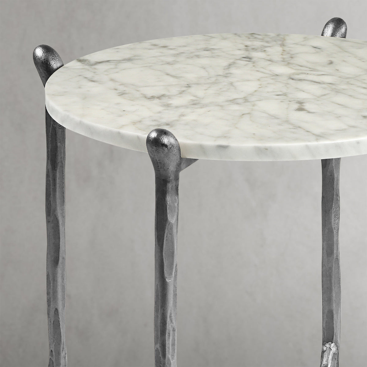 Thaddeus Round  Horn Marble Coffee Table & Side Table