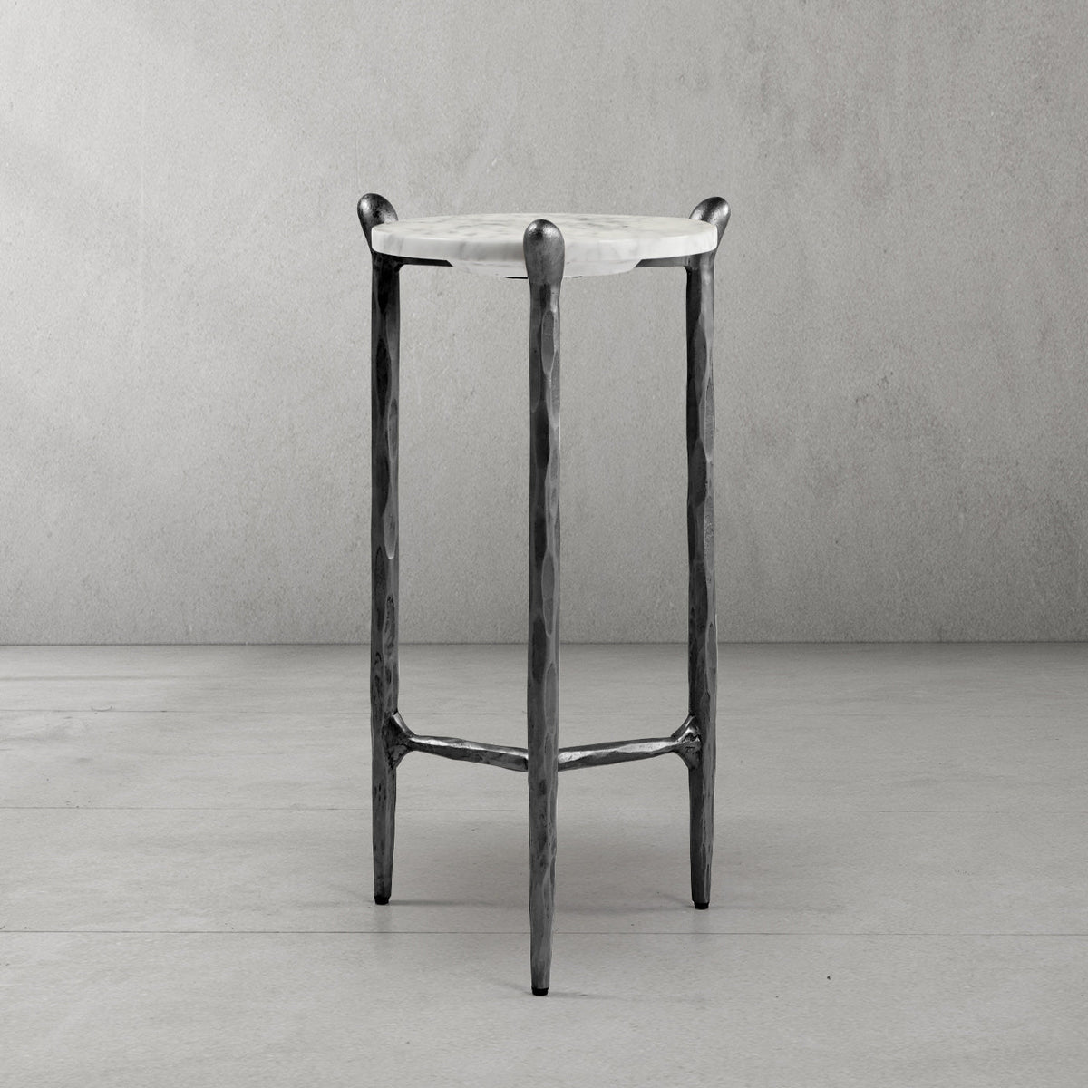 Thaddeus Round  Horn Marble Coffee Table & Side Table