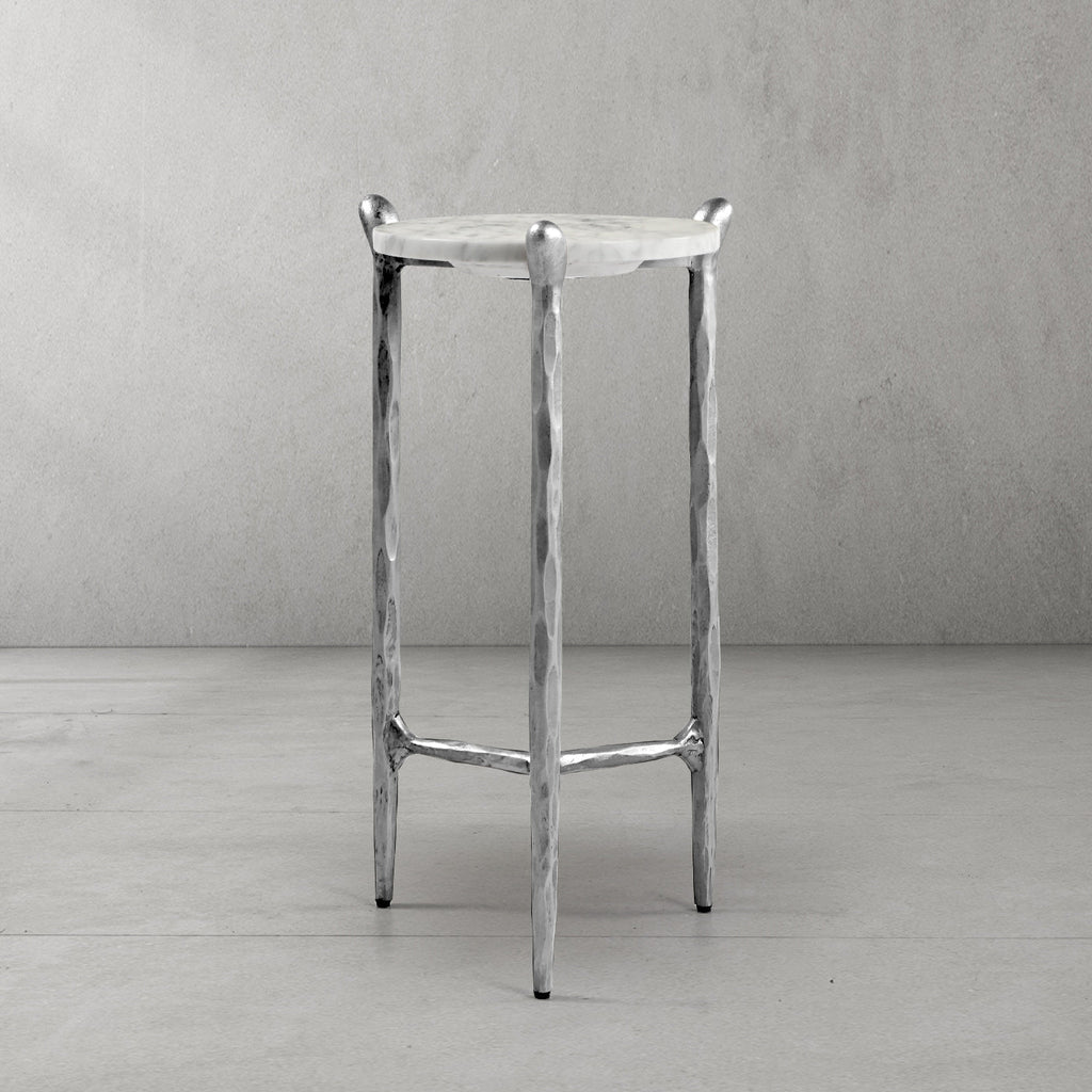 Thaddeus Round  Horn Marble Coffee Table & Side Table