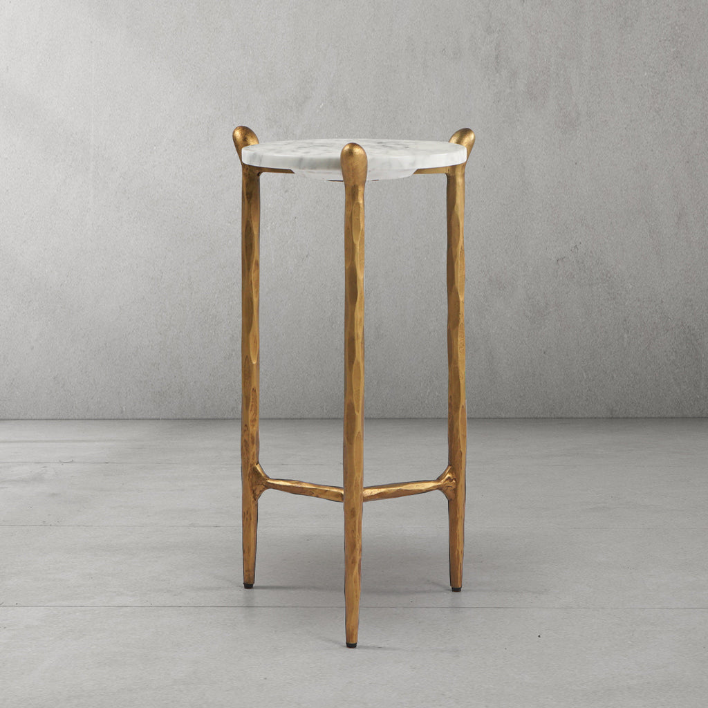 Thaddeus Round  Horn Marble Coffee Table & Side Table