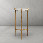 Thaddeus Round  Horn Marble Coffee Table & Side Table