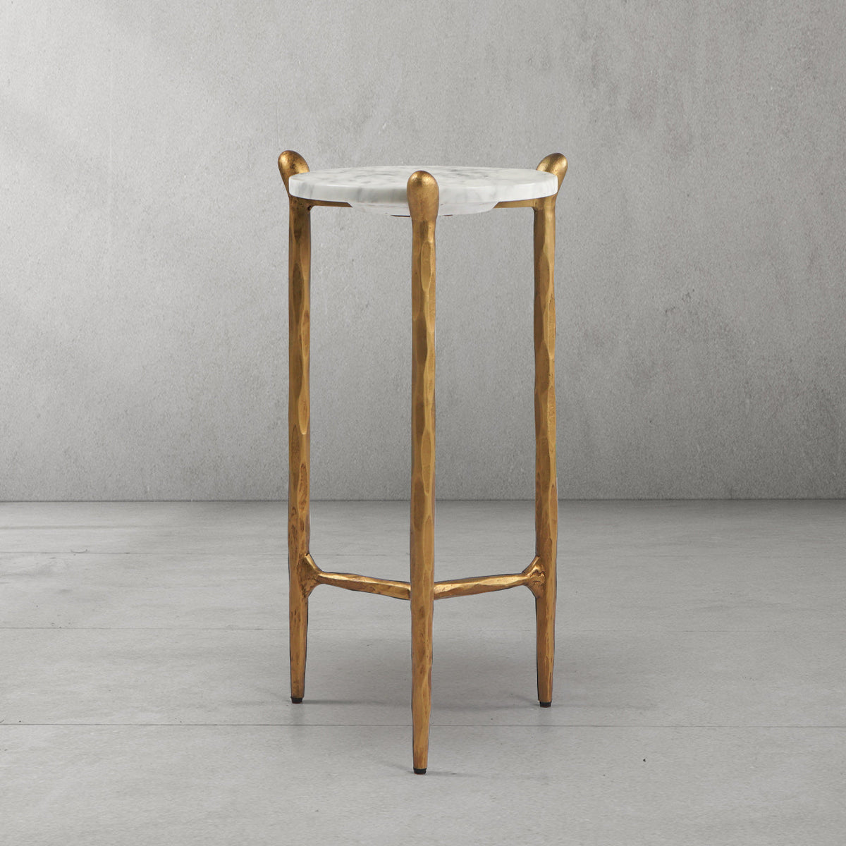 Thaddeus Round  Horn Marble Coffee Table & Side Table