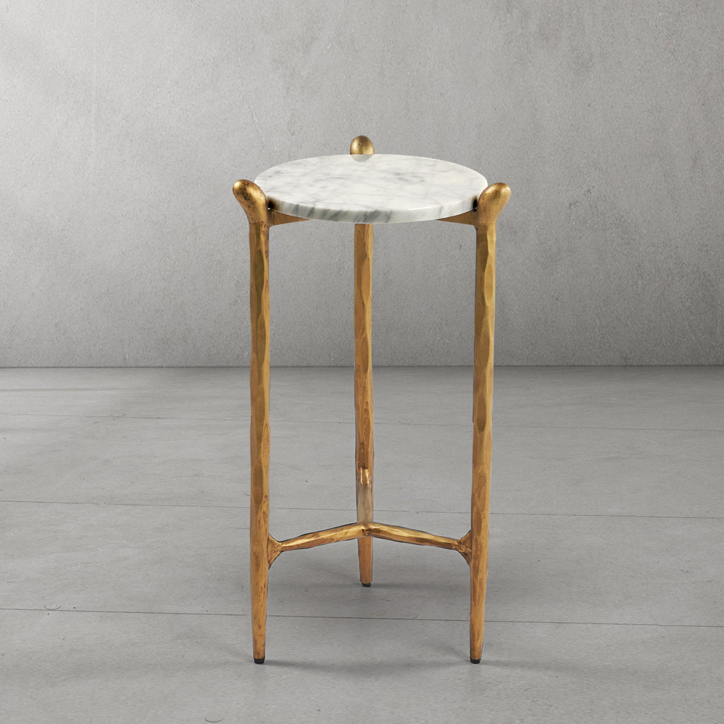 Thaddeus Round  Horn Marble Coffee Table & Side Table
