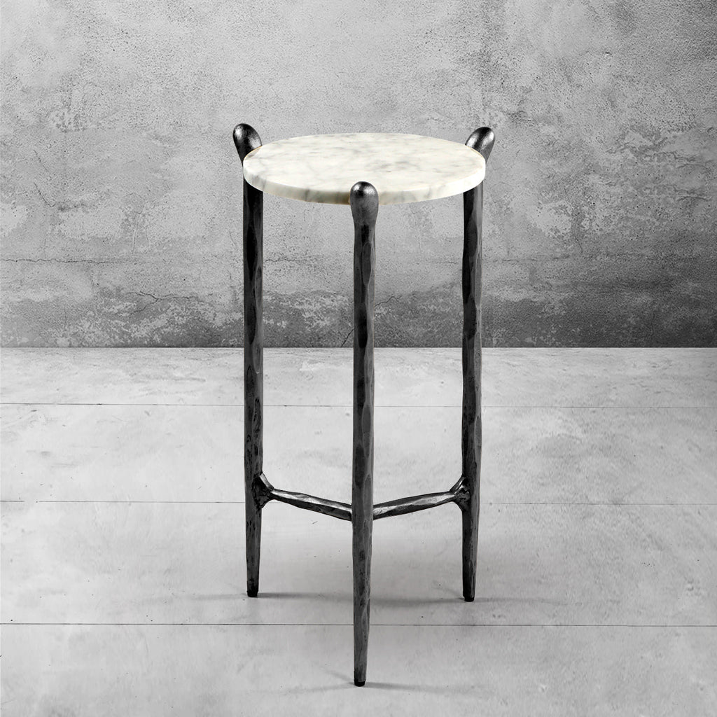 Thaddeus Round  Horn Marble Coffee Table & Side Table