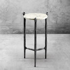 Thaddeus Round  Horn Marble Coffee Table & Side Table