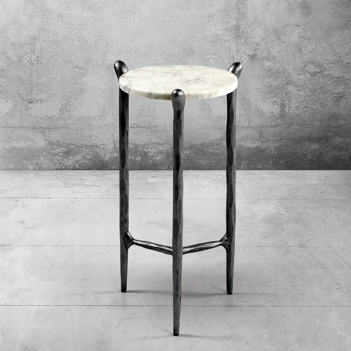 Thaddeus Round  Horn Marble Coffee Table & Side Table
