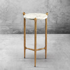 Thaddeus Round  Horn Marble Coffee Table & Side Table