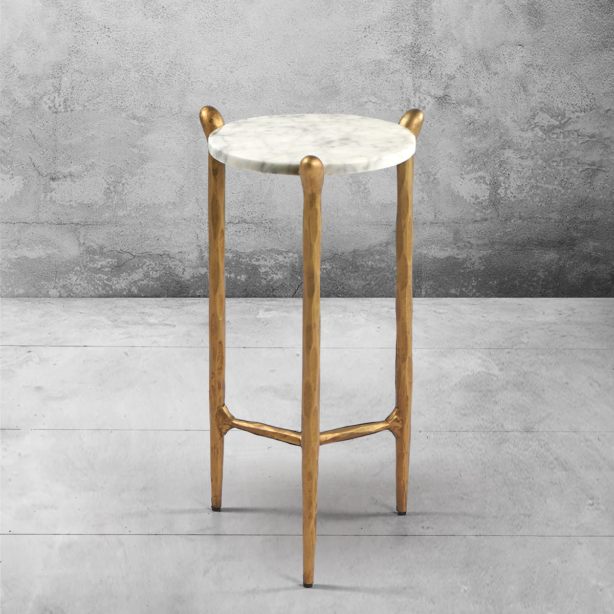 Thaddeus Round  Horn Marble Coffee Table & Side Table
