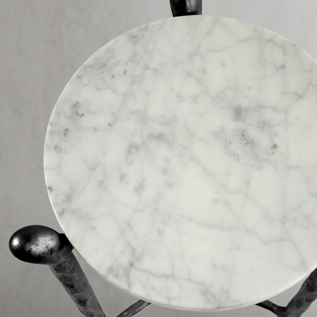 Thaddeus Round  Horn Marble Coffee Table & Side Table