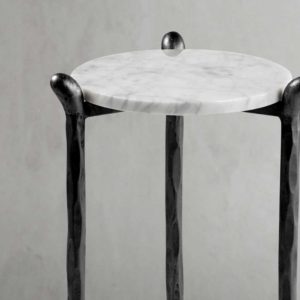 Thaddeus Round  Horn Marble Coffee Table & Side Table