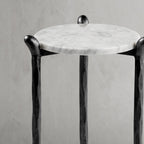 Thaddeus Round  Horn Marble Coffee Table & Side Table