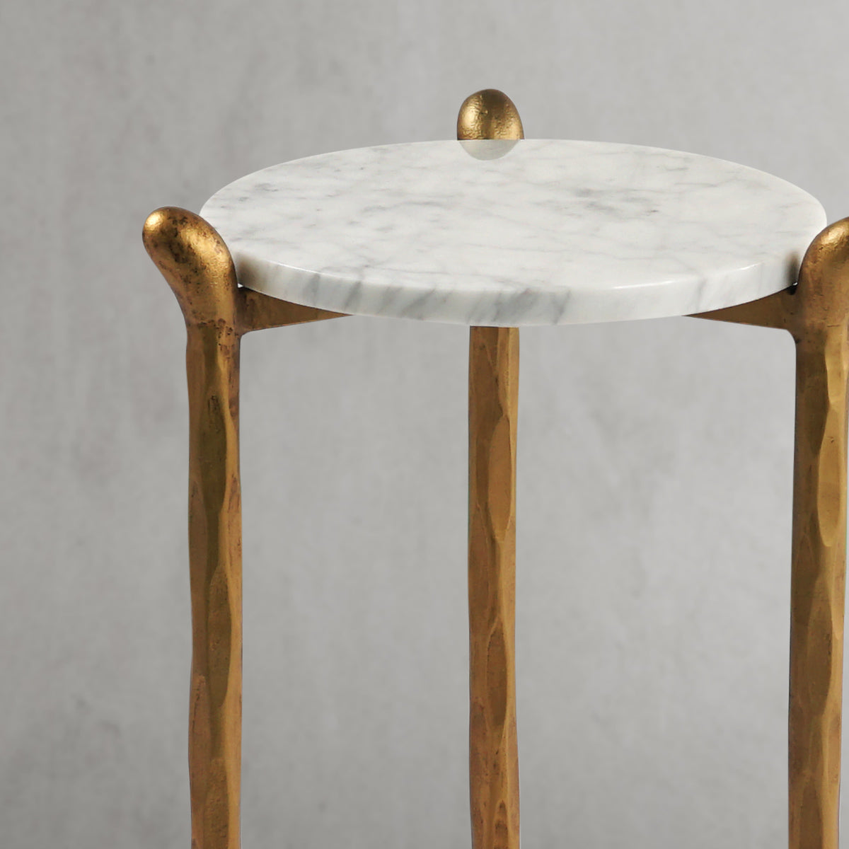 Thaddeus Round  Horn Marble Coffee Table & Side Table