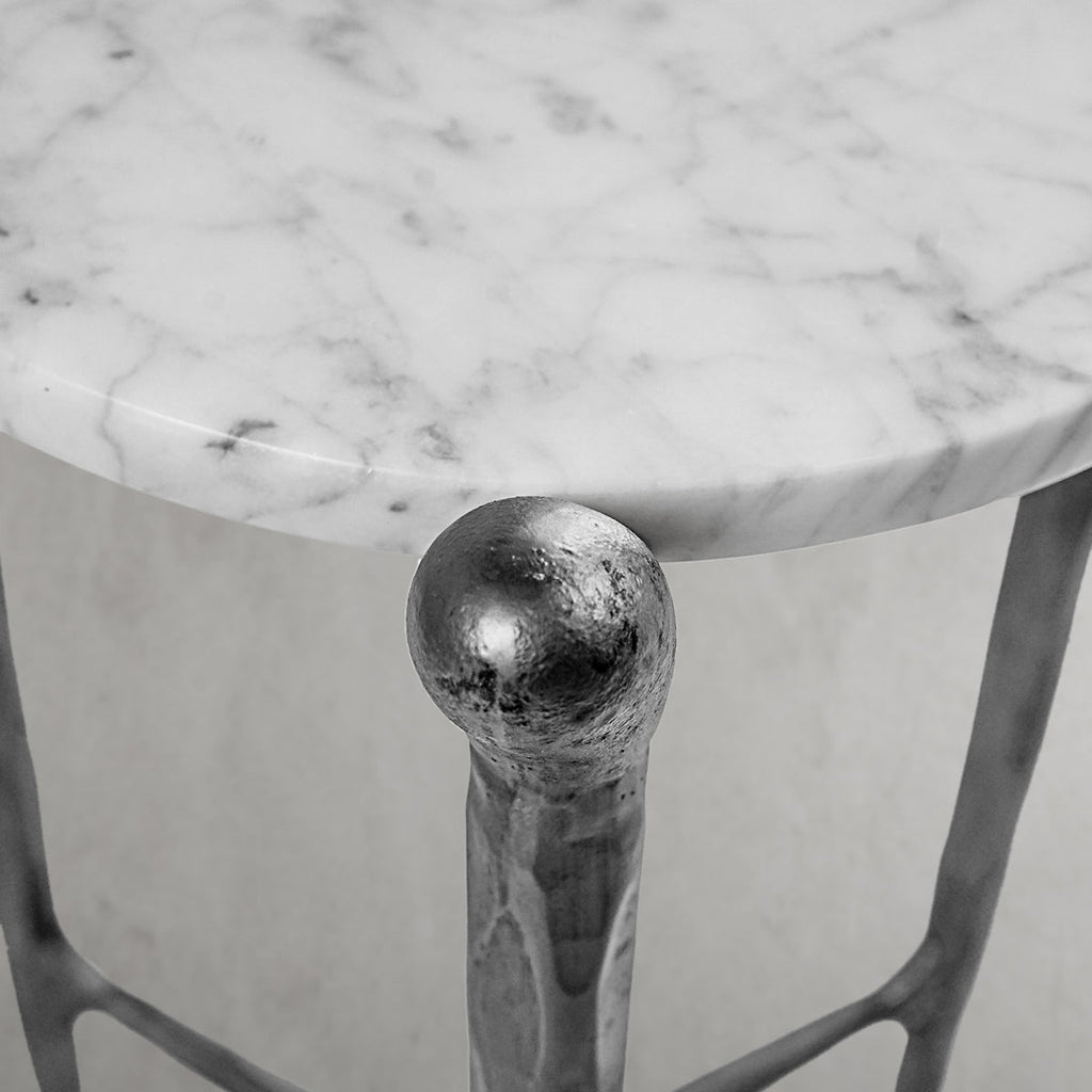 Thaddeus Round  Horn Marble Coffee Table & Side Table