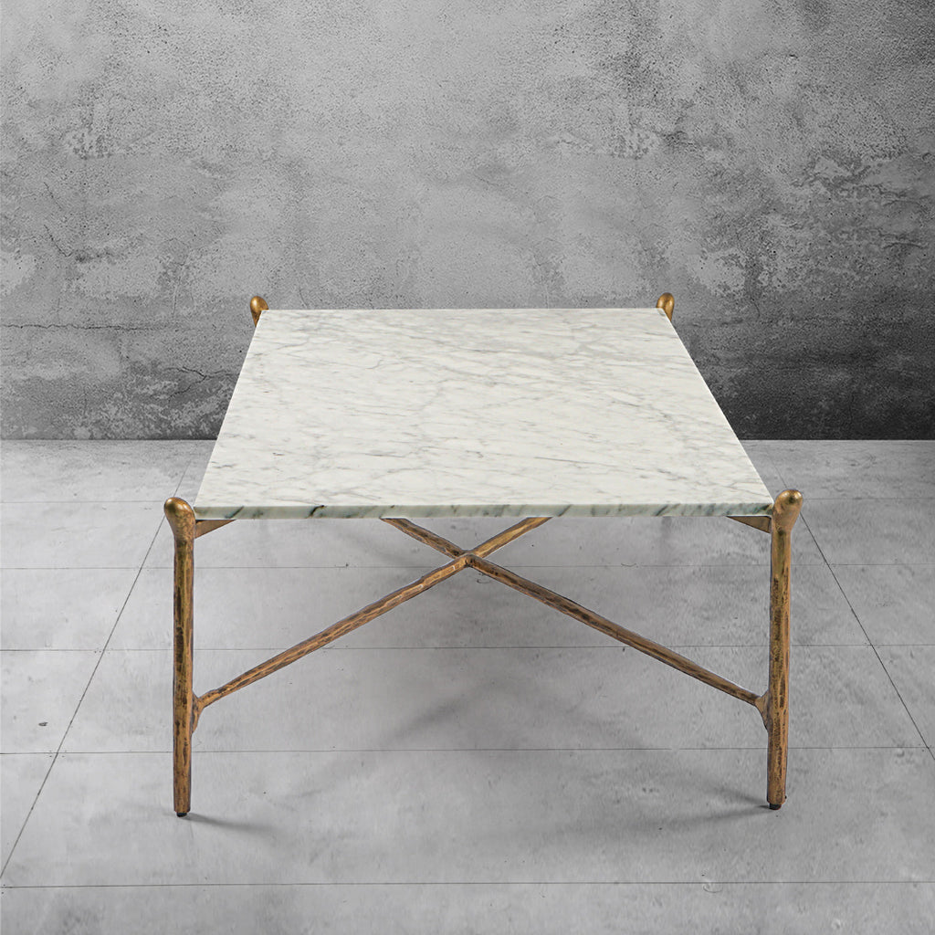 Thaddeus Square Horn Marble Coffee Table 39" 50"