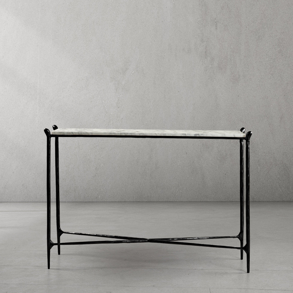 Thaddeus Rectangle Horn Marble Console Table