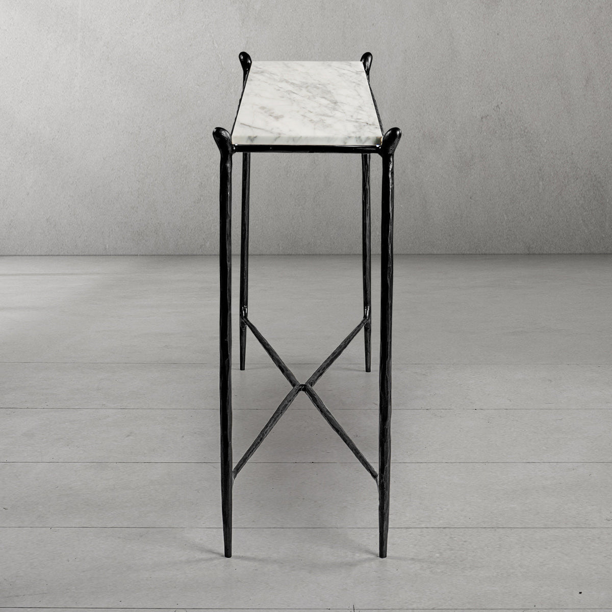 Thaddeus Rectangle Horn Marble Console Table