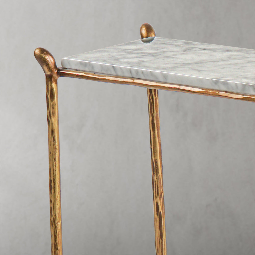 Thaddeus Rectangle Horn Marble Console Table