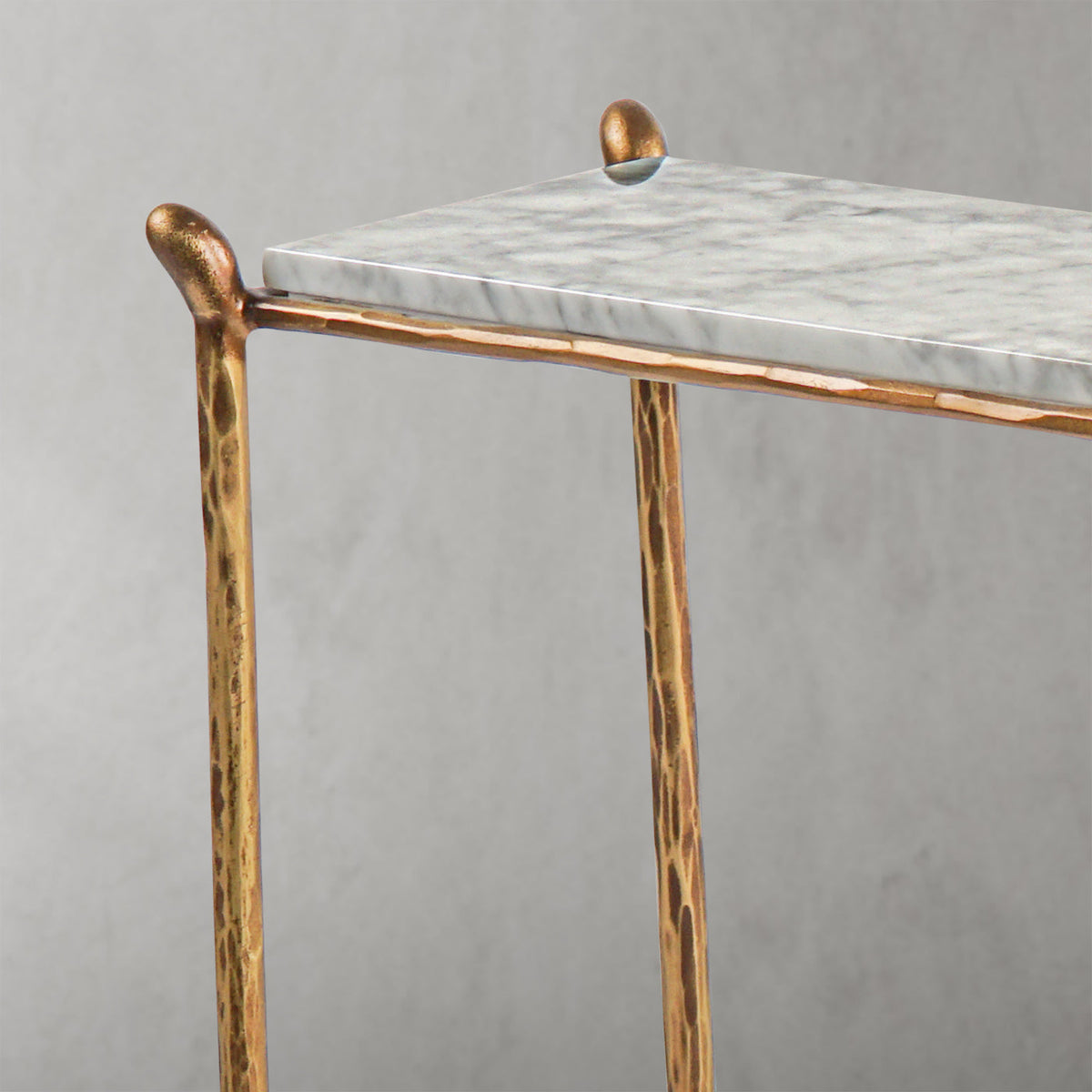 Thaddeus Rectangle Horn Marble Console Table