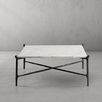Thaddeus Square Horn Marble Coffee Table 39" 50"