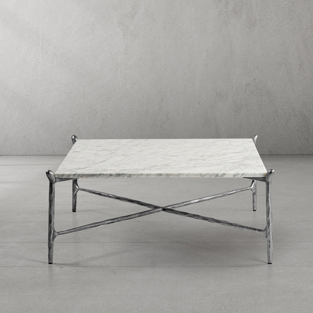 Thaddeus Square Horn Marble Coffee Table 39" 50"