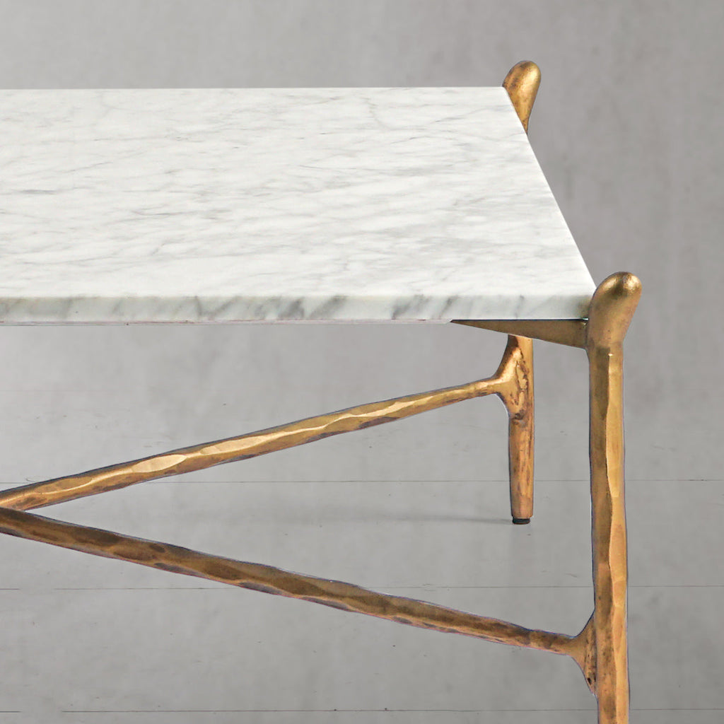 Thaddeus Square Horn Marble Coffee Table 39" 50"