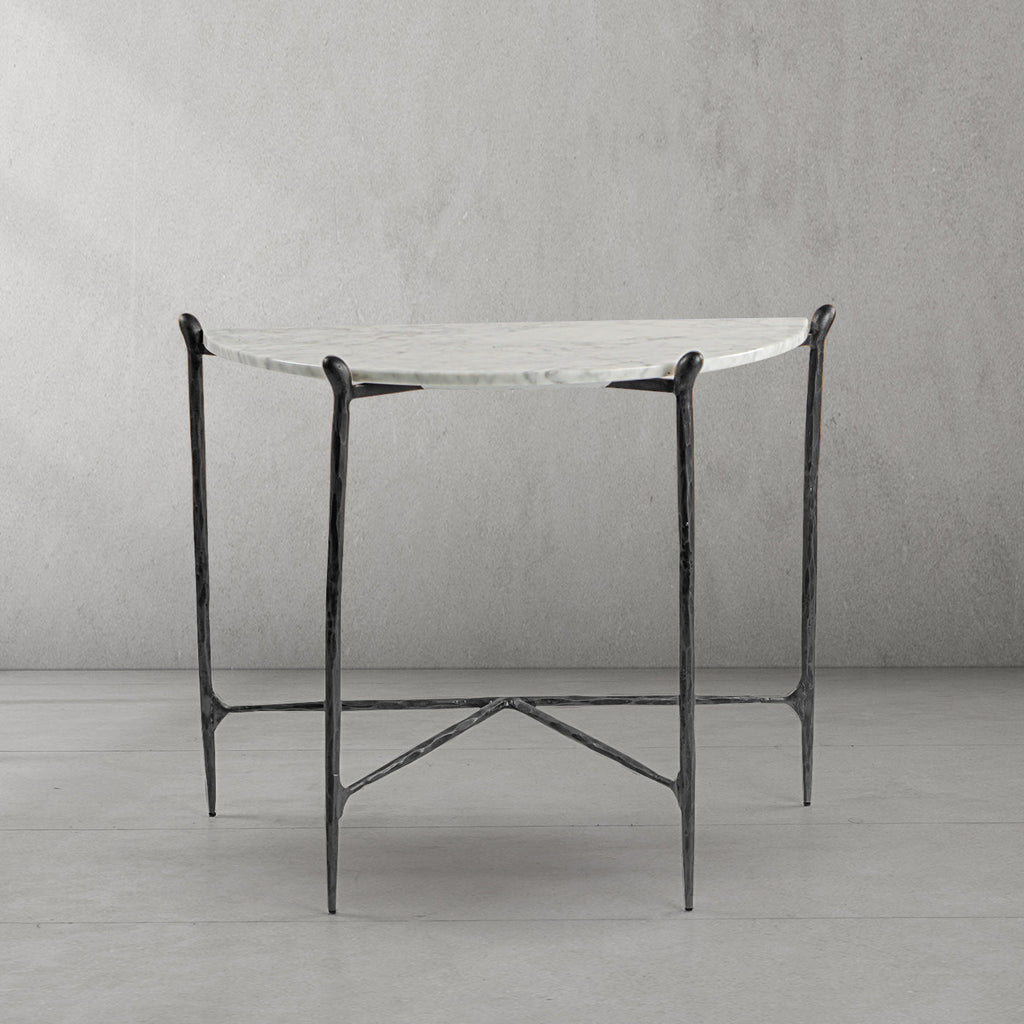 Thaddeus Horn Semi-Circle Marble Console Table