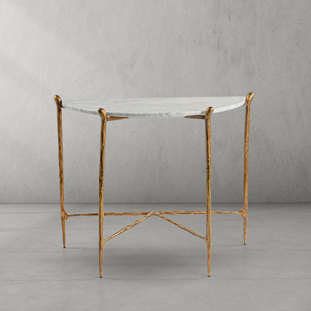 Thaddeus Horn Semi-Circle Marble Console Table
