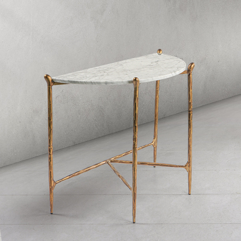Thaddeus Horn Semi-Circle Marble Console Table