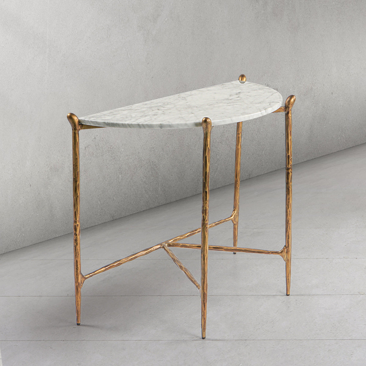 Thaddeus Horn Semi-Circle Marble Console Table