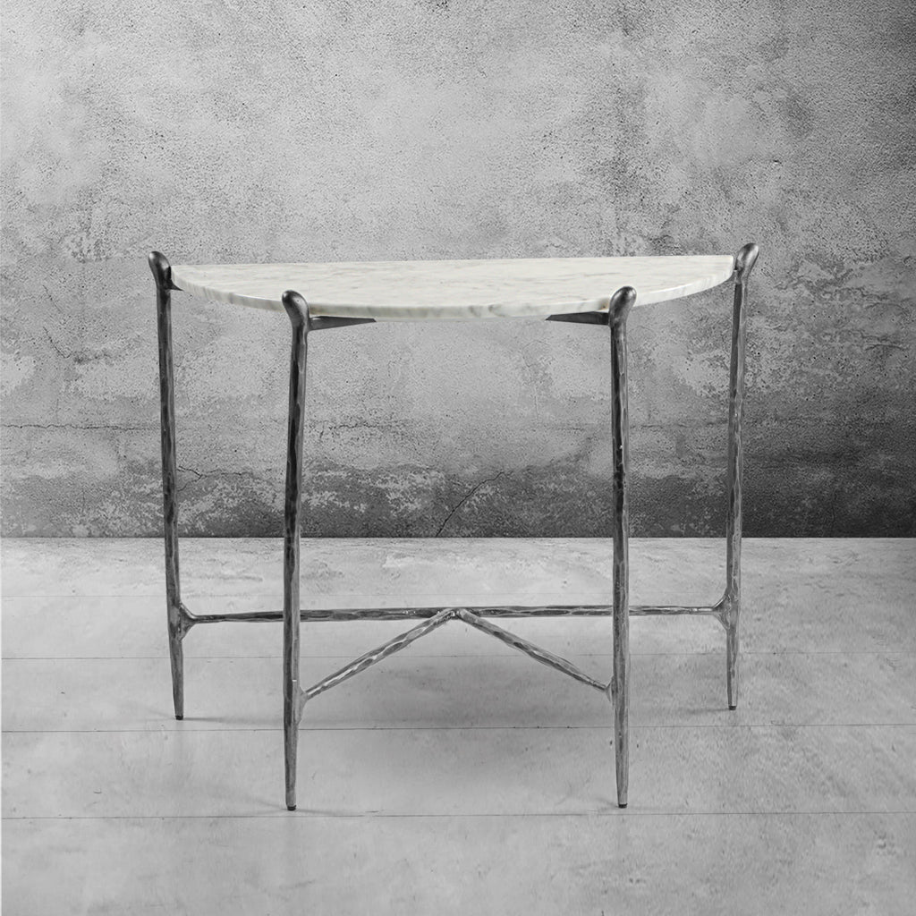 Thaddeus Horn Semi-Circle Marble Console Table