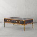 Thaddeus Vintage Leather Square Coffee Table