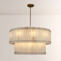 Mara Alabaster Round Tiered Chandelier 48"
