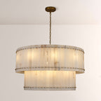 Mara Alabaster Round Tiered Chandelier 48"