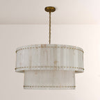 Mara Alabaster Round Tiered Chandelier 48"