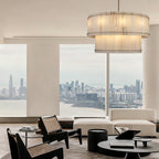 Mara Alabaster Round Tiered Chandelier 48"