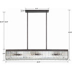 Alister 6 Light Rectangular Chandelier 50"