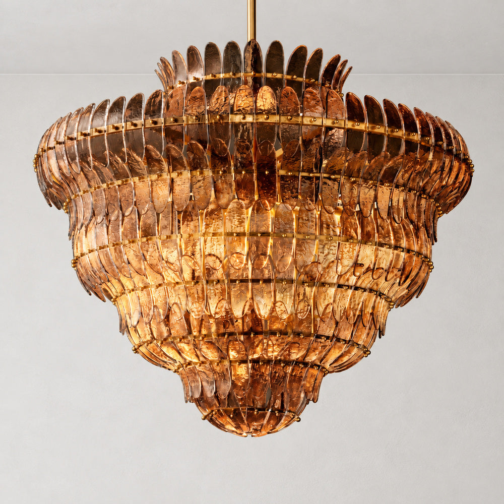 Alieence Smoke Glass Round Chandelier