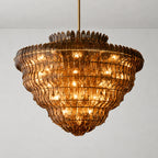 Alieence Smoke Glass Round Chandelier