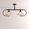 Aperto Curved Metal Glass Bowl Chandelier