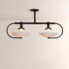 Aperto Curved Metal Glass Bowl Chandelier