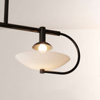 Aperto Curved Metal Glass Bowl Chandelier