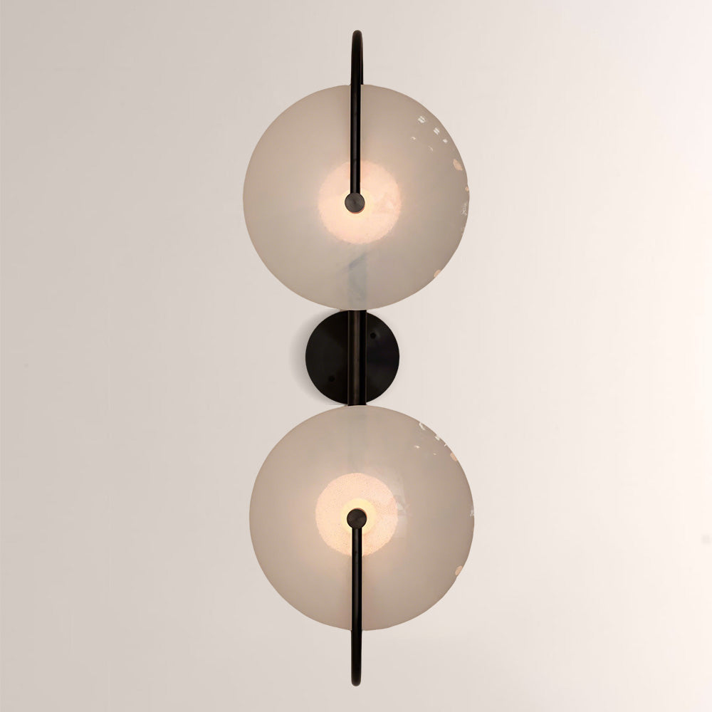 Aperto Curved Metal Glass Bowl Chandelier