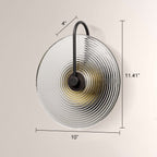 Aperto Ribbed Glass Disc Wall Sconce