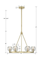 Aragon 6 Light Chandelier Glass