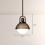 Arcane Perforated Metal Wood Orb Pendant