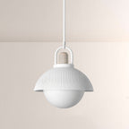 Arcane Perforated Metal Wood Orb Pendant
