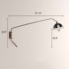 Arcane Walnut Dual-Tone Metal Adjustable Wall Sconce