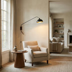 Arcane Walnut Dual-Tone Metal Adjustable Wall Sconce